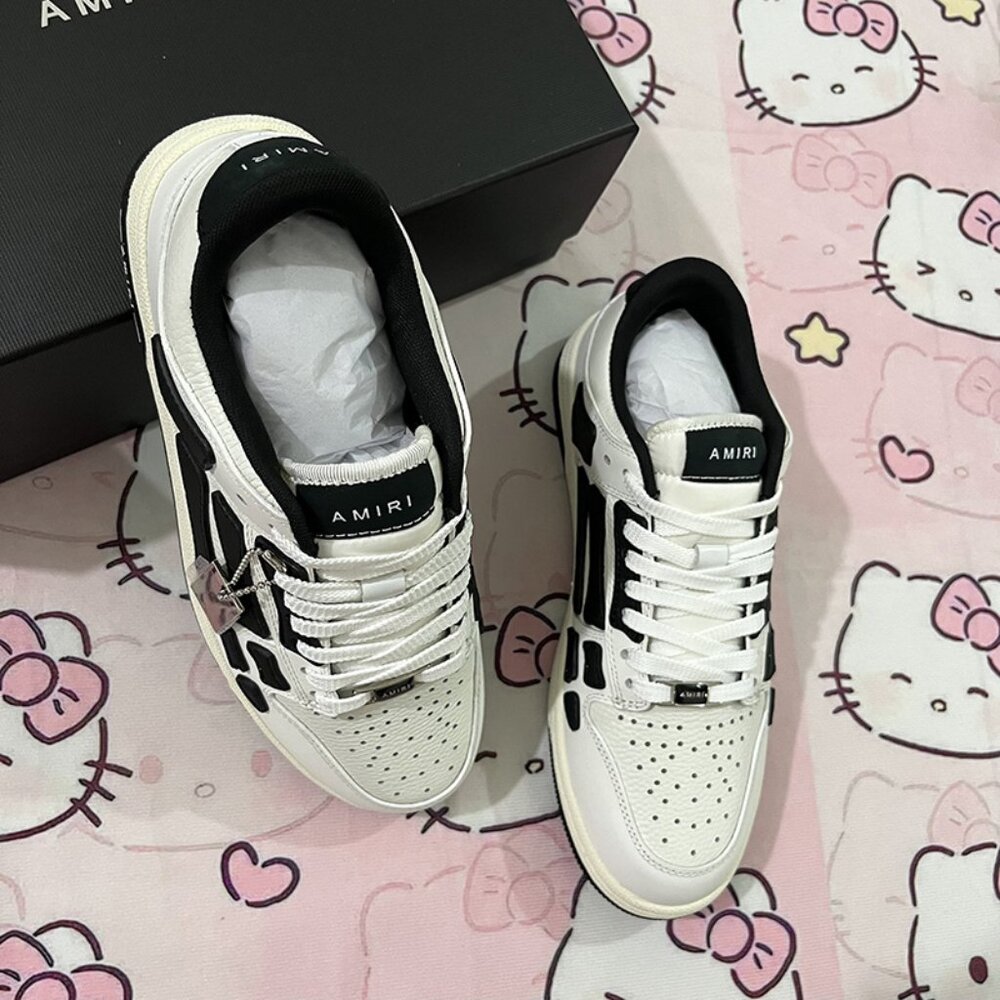 Amiri Black & White Colorblock Low-Top Sneakers